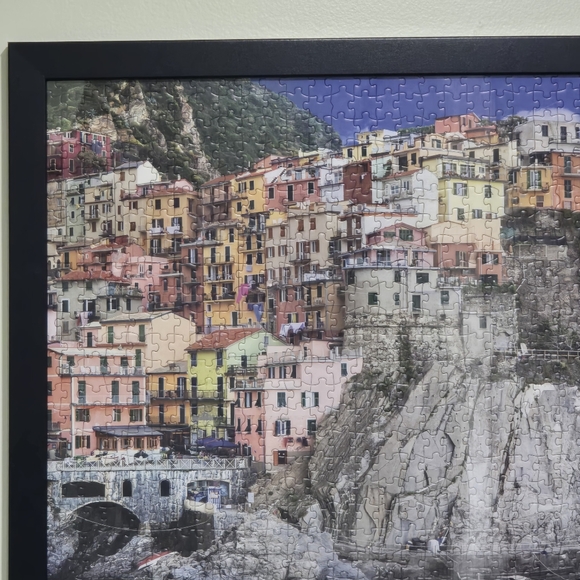 Puzzle Art - 1000-Pc Puzzle Cinque Terre Italy - Completed and Black Framed - Picture 4 of 16